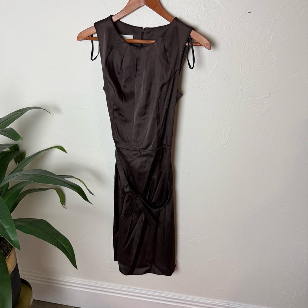 Dressbarn Chocolate Brown Sleeveless Belted Dress – Size 12